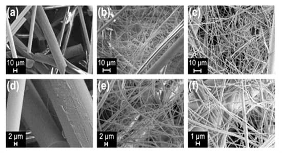Images of different fibers under scanning electron microscopy (SEM)