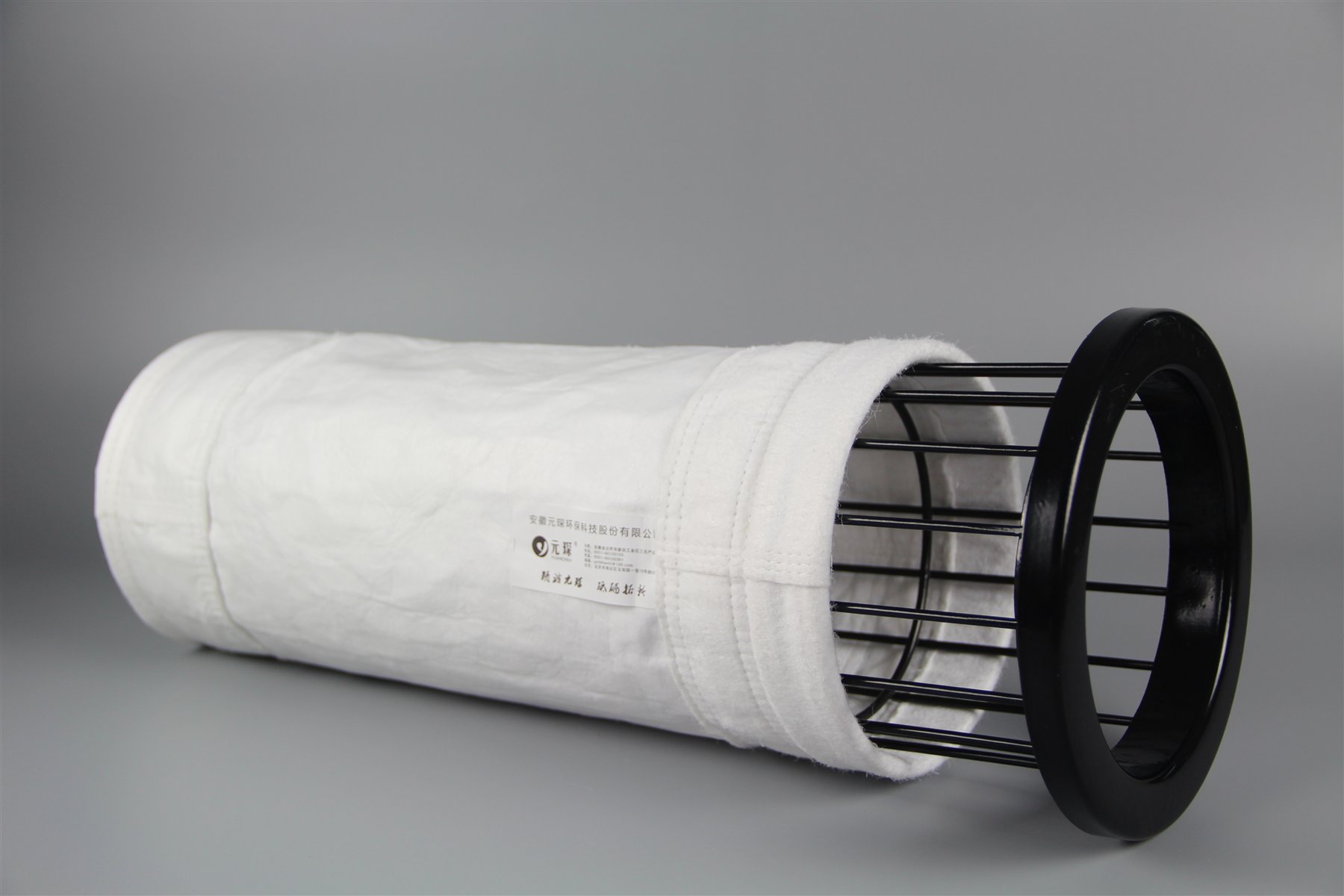 PTFE baghouse filter and support cage fit detail