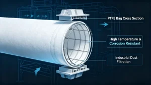 PTFE bag high temperature and corrosion resistant industrial filtration solution structural cross section